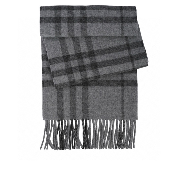 Burberry Charcoal Check Men's Scarf - Picture 1 of 3